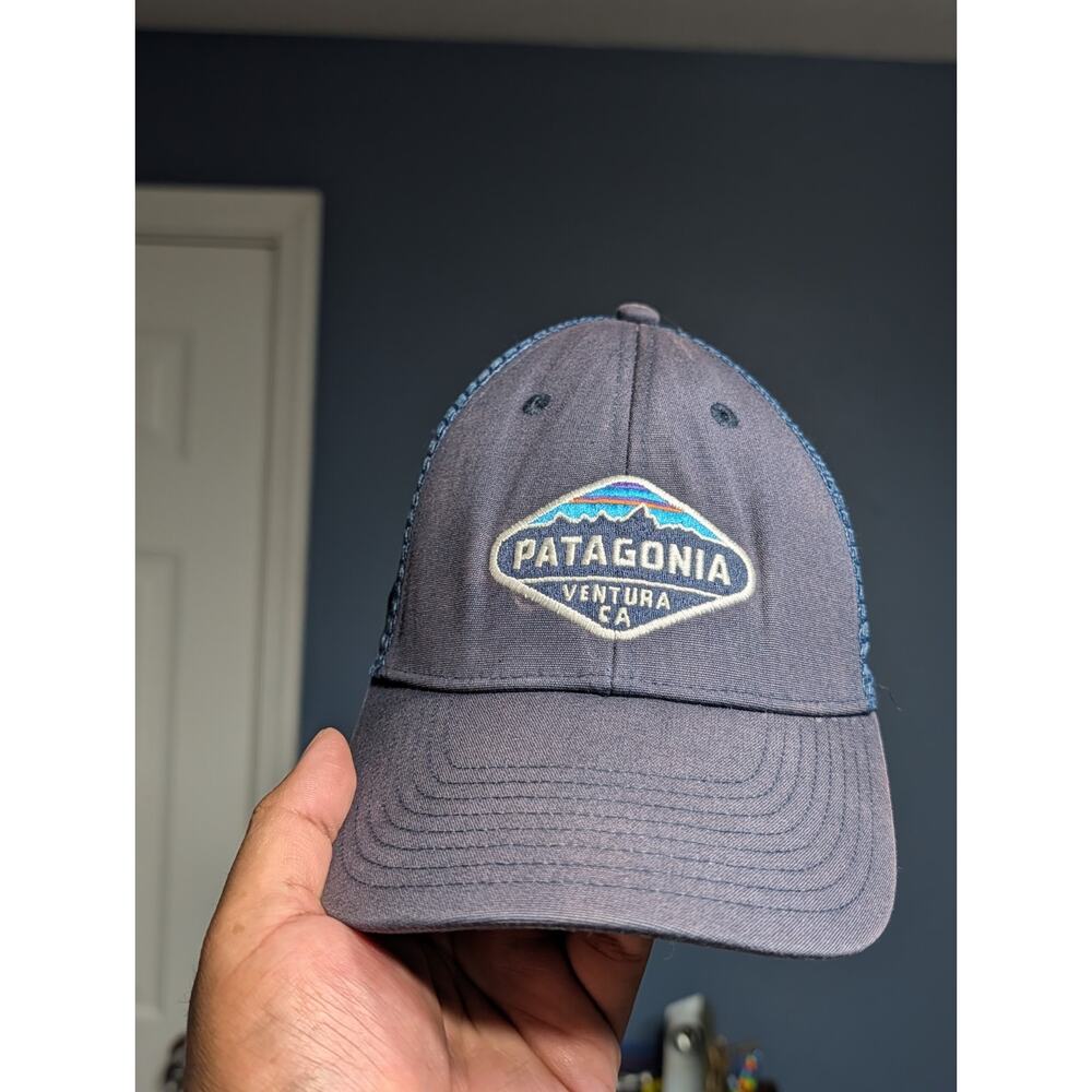 Patagonia Hat Trucker Cap Snap Back Black White Mesh Ventura CA Patch Mens